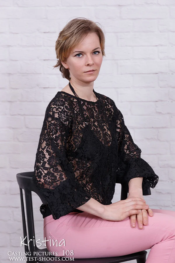 Horny shy milf Kristina naked with open legs in nude casting